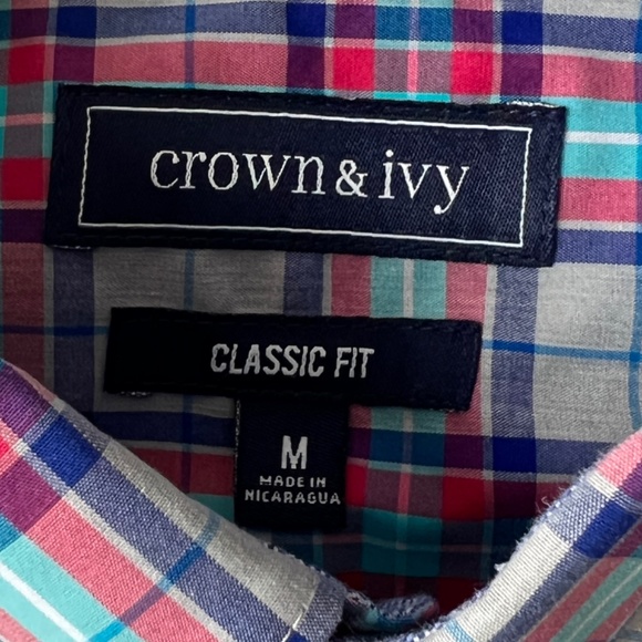 3 Crown & Ivy Long Sleeve Button Down Shirts Striped Plaid Floral Print Mens M - Picture 8 of 16